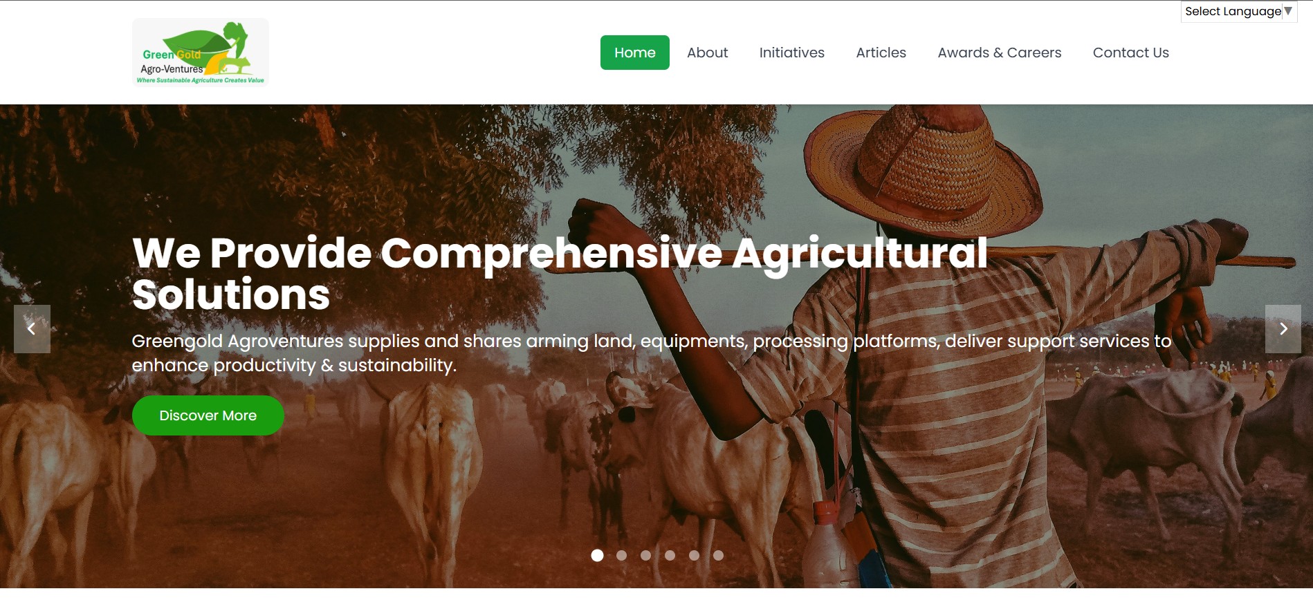 Greengold Agroventures Screenshot & User Interface
